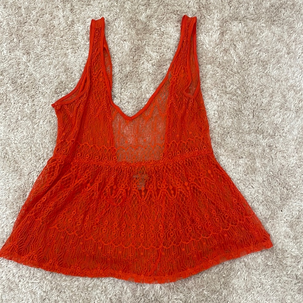 Vanity Sheer Orange Top ☀️